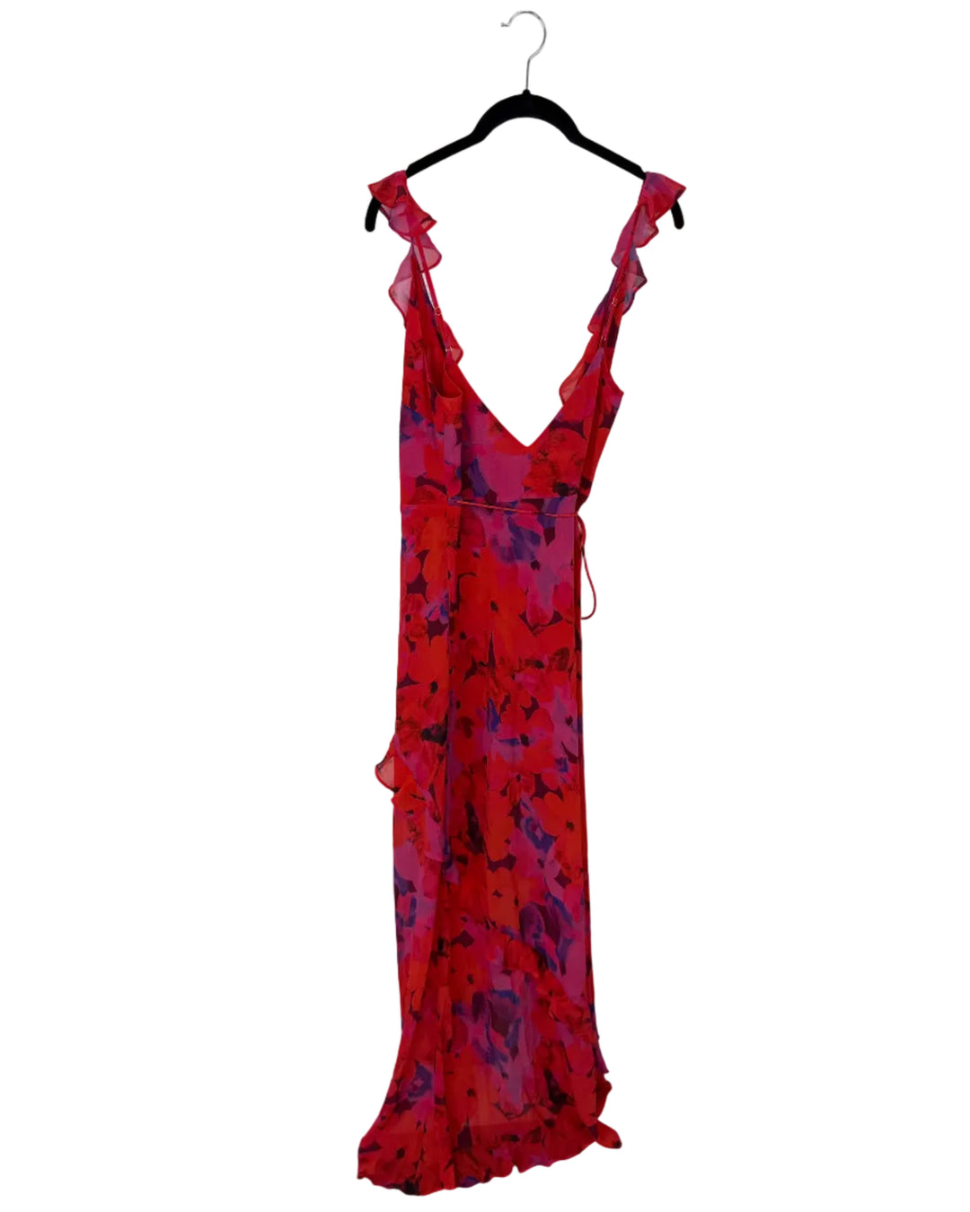 Red and Purple Print Wrap Dress - Size 0/2 and 2/4