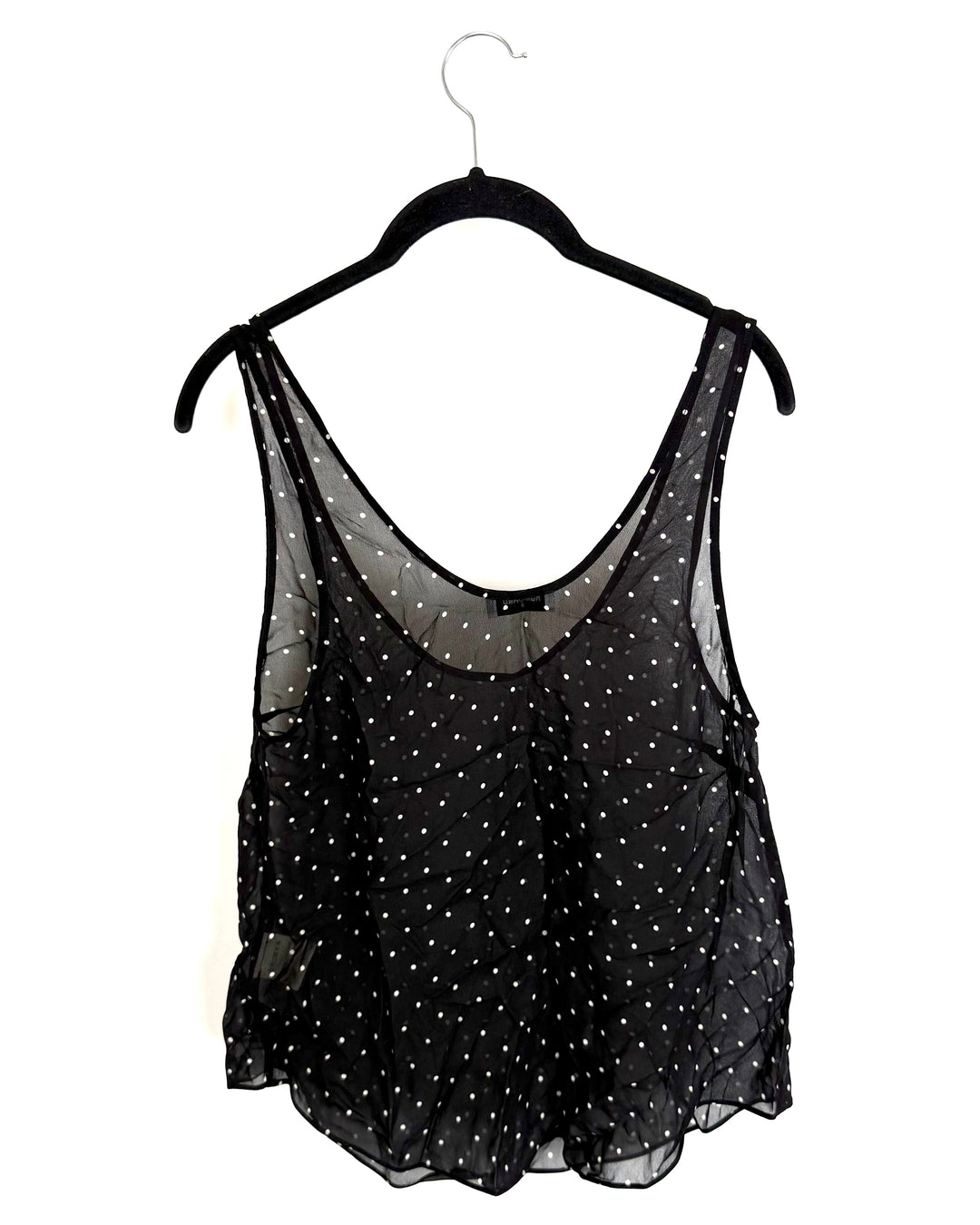 Black and White Polka Dot Sheer Tank - Size 0/2 and 2/4