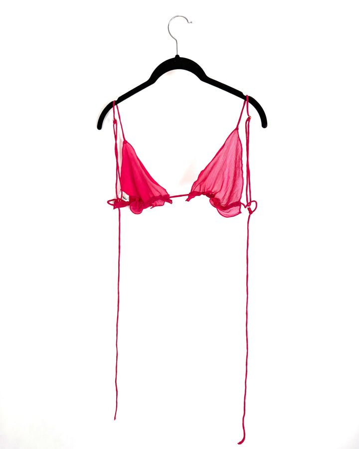 Magenta Ruffle Sheer Bralette Top - Size 00/0 and 0/2