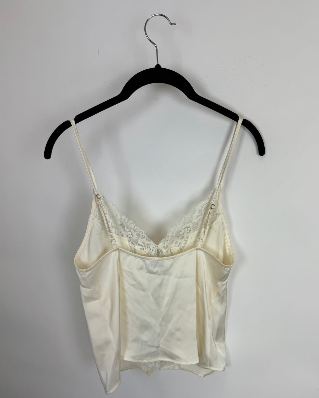 Ivory Satin Open Front Lace Trim Cami - Size 0/2 and 2/4