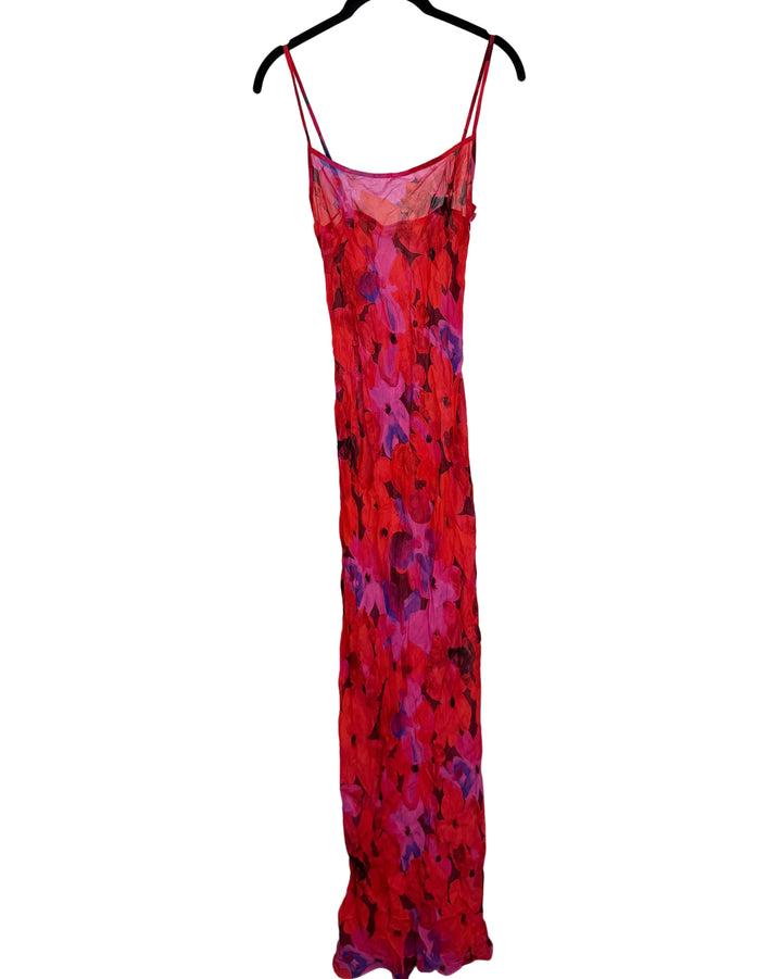 Red and Purple Sheer Patterned Dress - Size 00/0 and 0/2