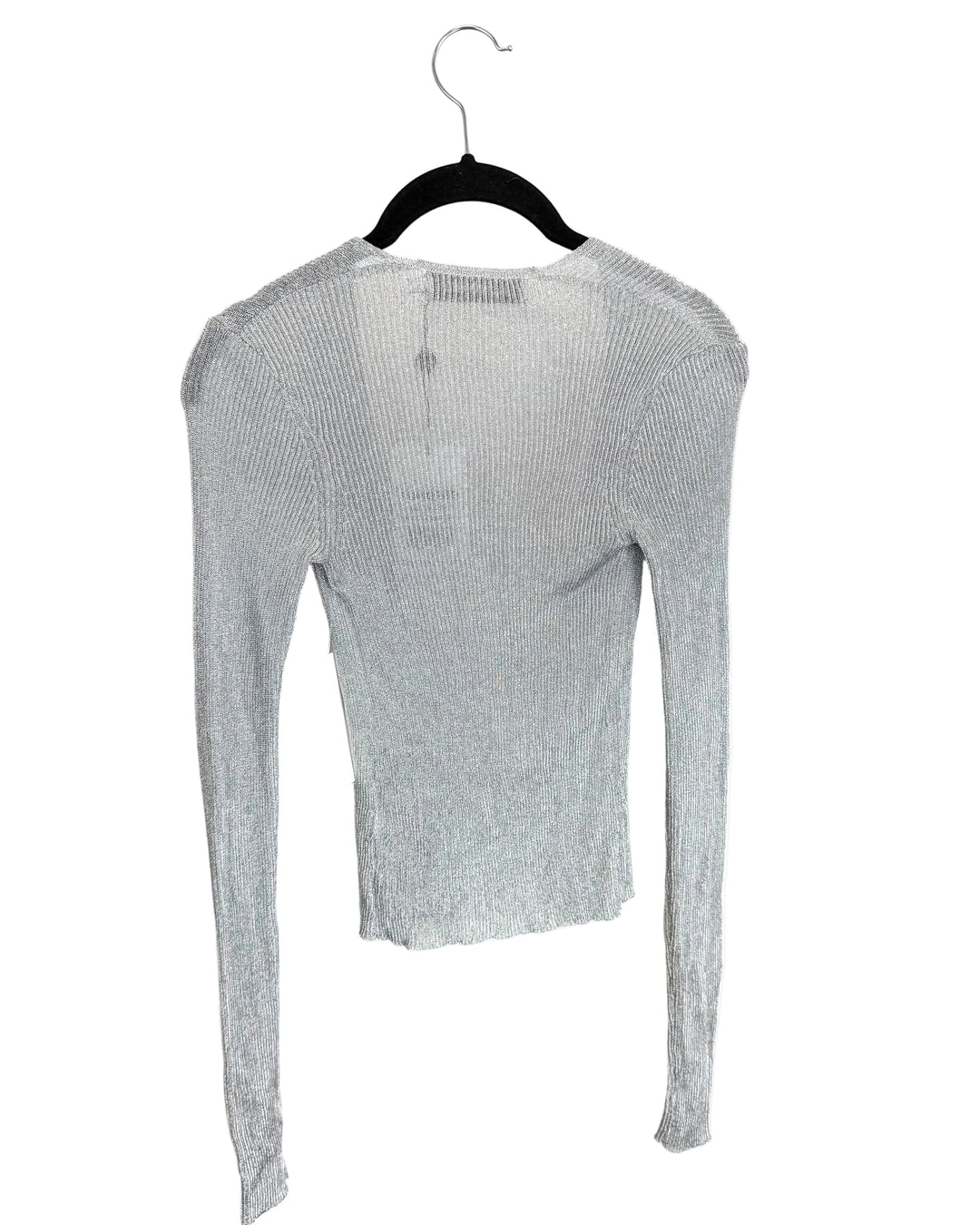 Silver Knit Open Front Long Sleeve - Size 0/2 and 2/4