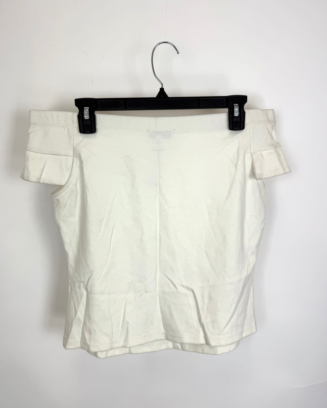 Ivory White Boatneck Crop Top - Size 6/8