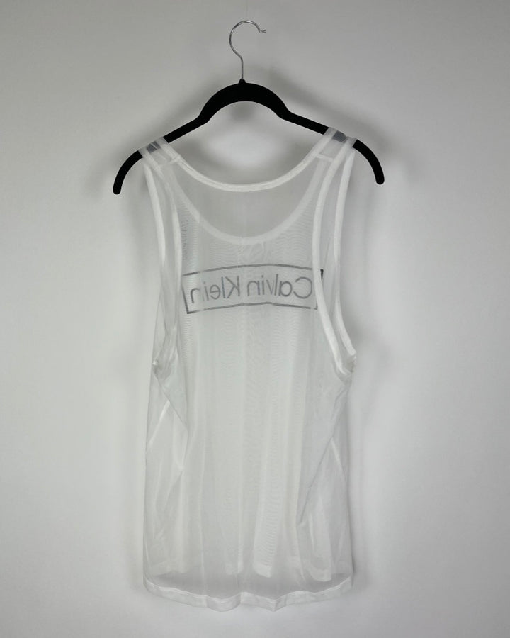 White Mesh Tank Top - Small