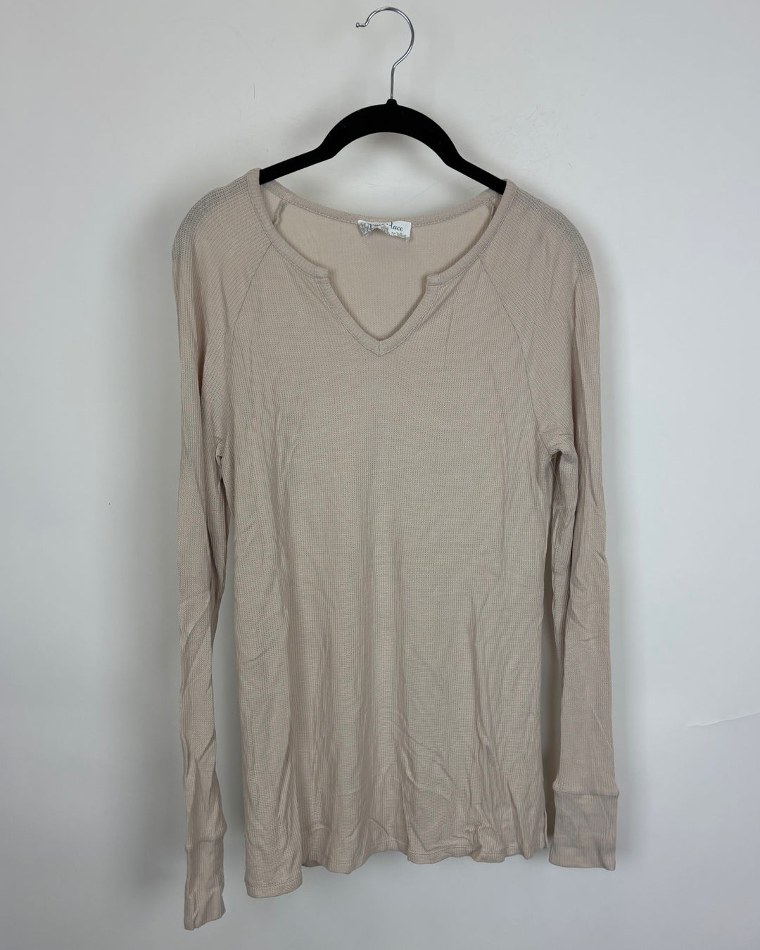 Tan V Neck Long Sleeve - Size 2/4