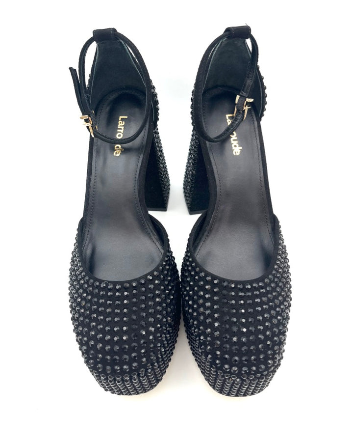 Black Rhinestone Platform Heels - Size 7.5, 8.5, and 10