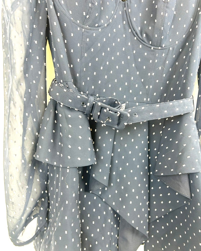 Self-Portrait Navy & White Romper - Size 6