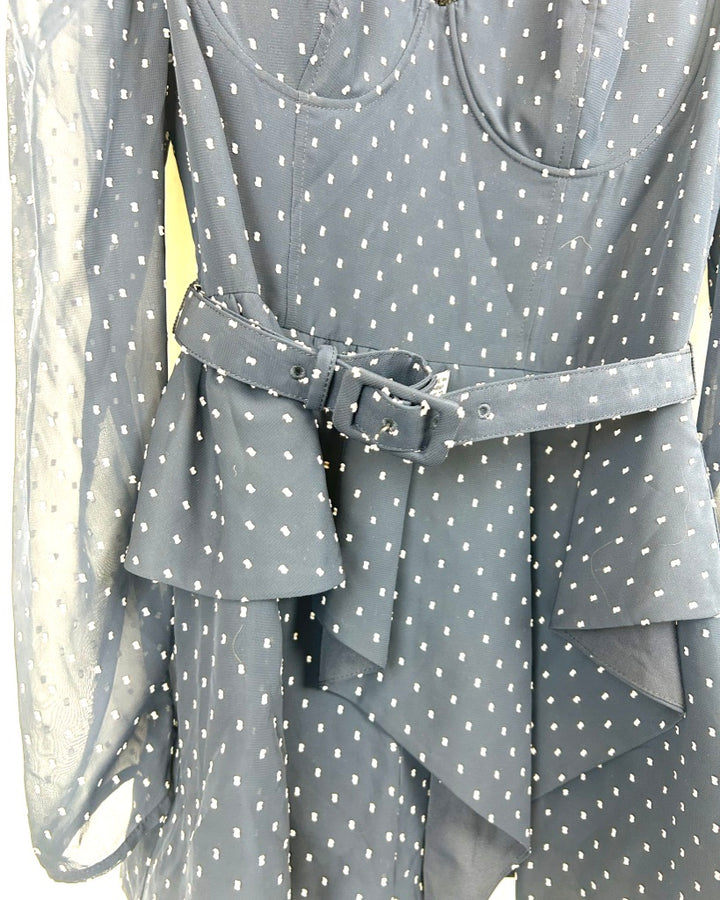 Self-Portrait Navy & White Romper - Size 6