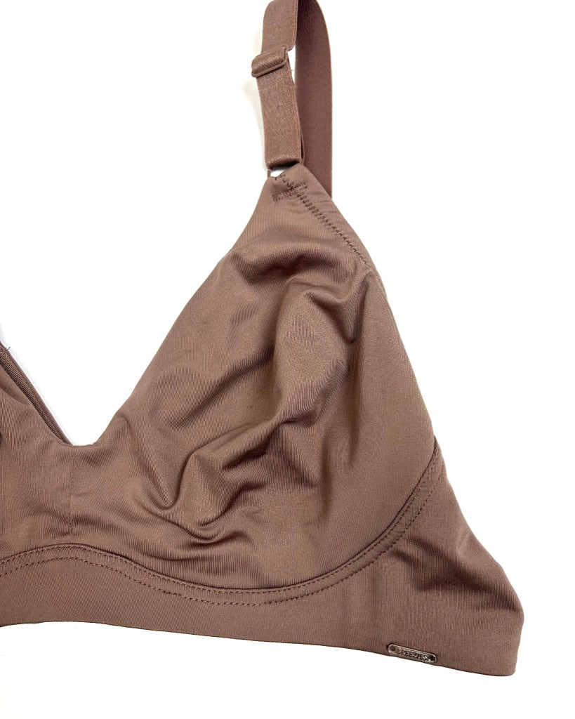 Mocha Brown Unwired Bra - Size 38C