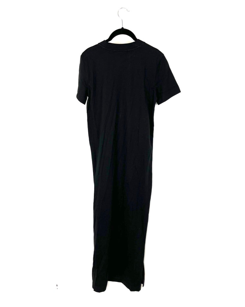 Black T-Shirt Maxi Dress - Size 4-6