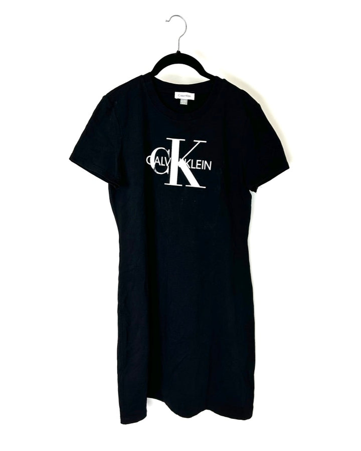 Black Logo Tshirt Dress - Small