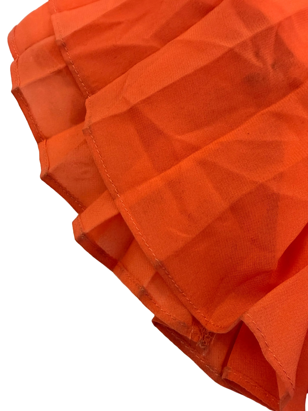 Orange Pleated Long Dress - Size 6/8