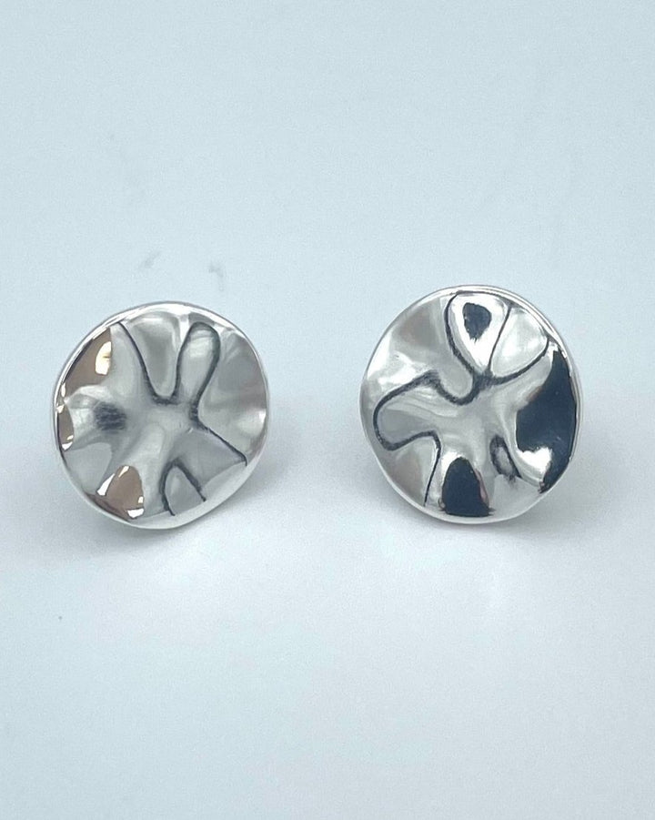 Silver Circle Stud Earrings