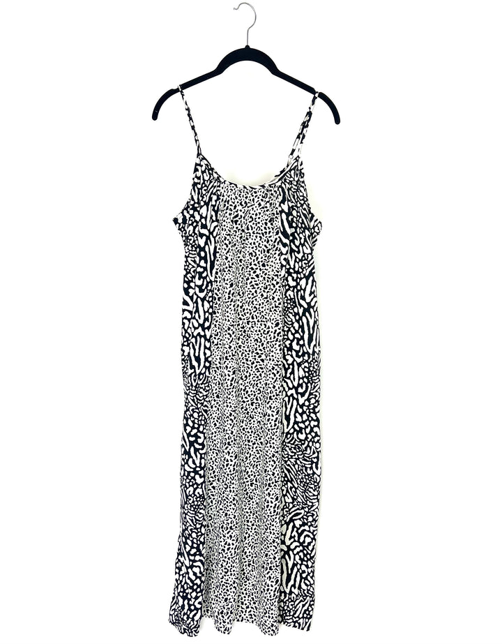 Black and White Leopard Print Loungewear Dress - Size 2/4