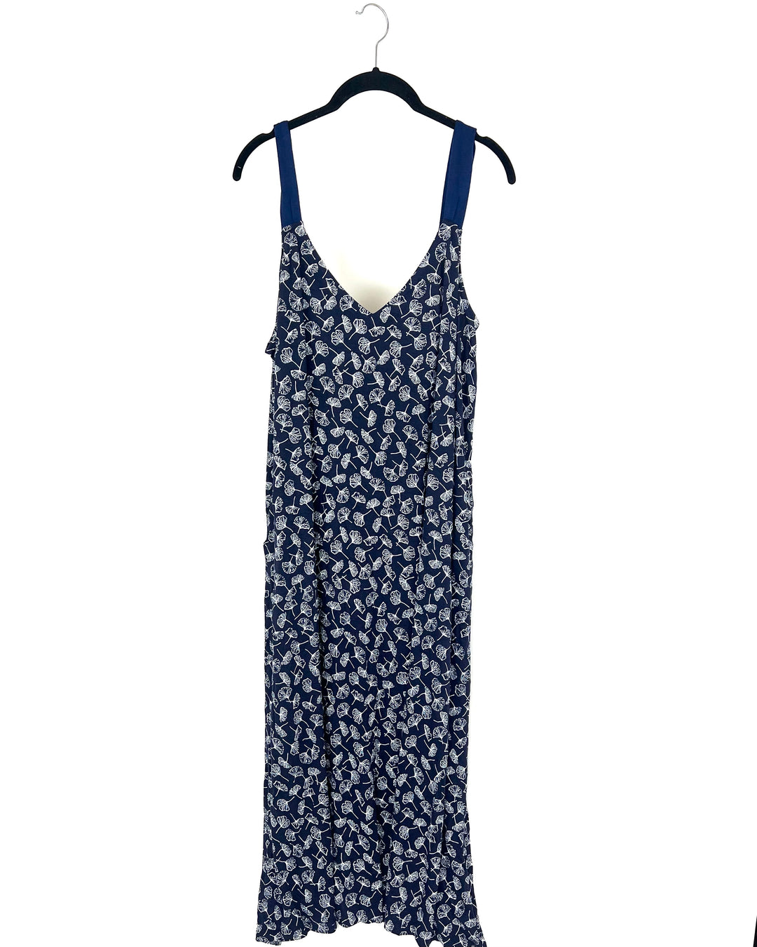 Blue and White Floral Long Lounge Dress
