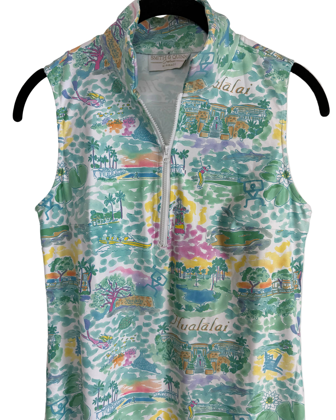 Light Pastel Sporty Print Sleeveless Dress - 2/4