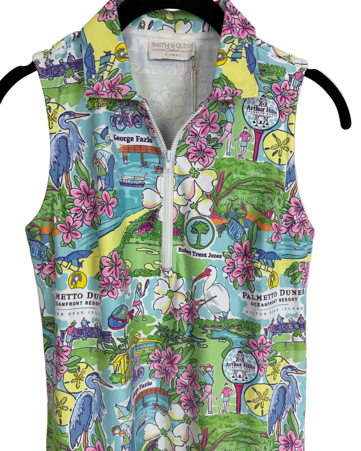 Colorful Sleeveless Southern Print Dress - 2/4