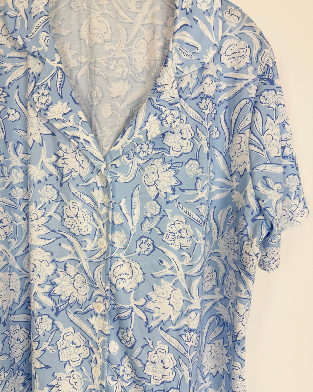 Blue Floral Lounge Top - Size 6/8