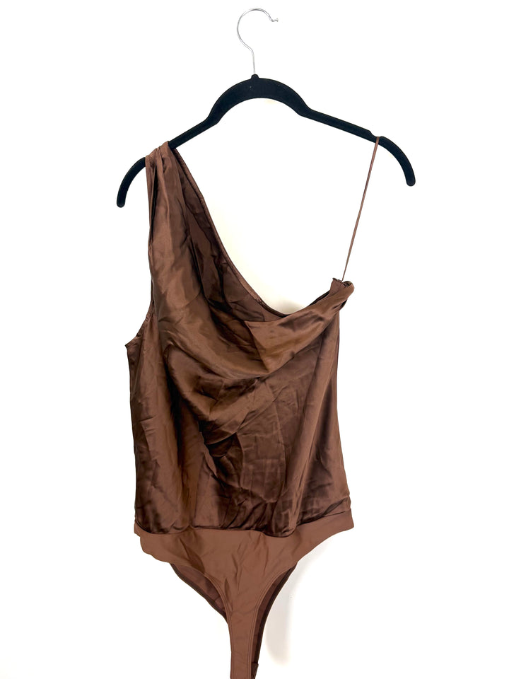 Brown One Shoulder Bodysuit - Size 12/14