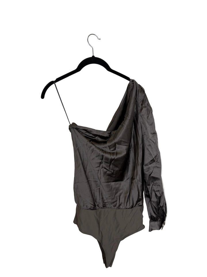 Brown One Shoulder Bodysuit- Size 10/12 and 12/14