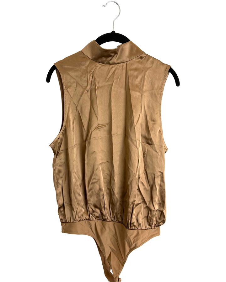 Taupe Mock Neck Bodysuit - Size 6/8, Size 10