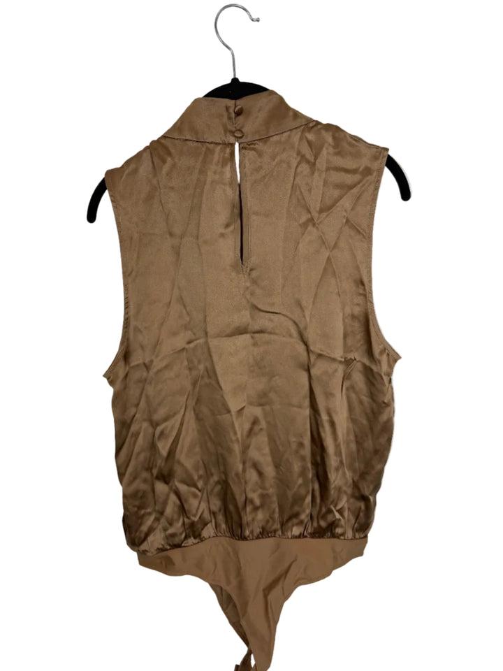Taupe Mock Neck Bodysuit - Size 6/8, Size 10
