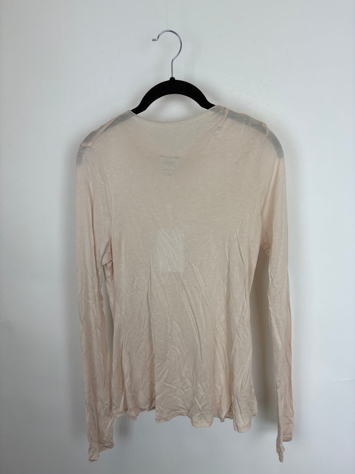 Peach Sheer High-Neck Top - Size 6/8