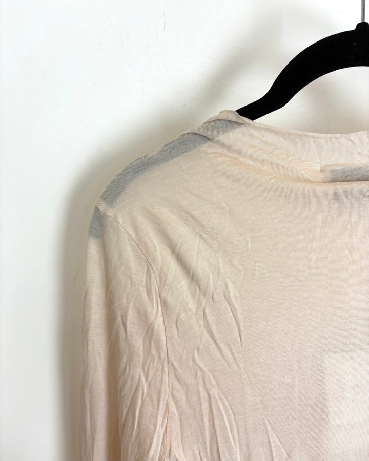 Peach Sheer High-Neck Top - Size 6/8