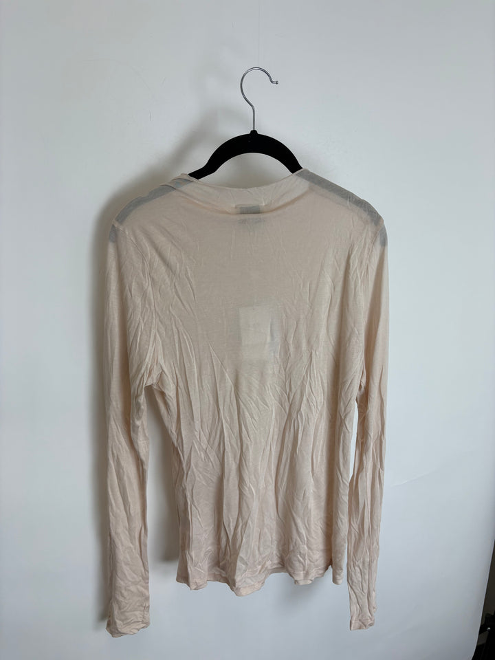 Peach Sheer High-Neck Top - Size 6/8
