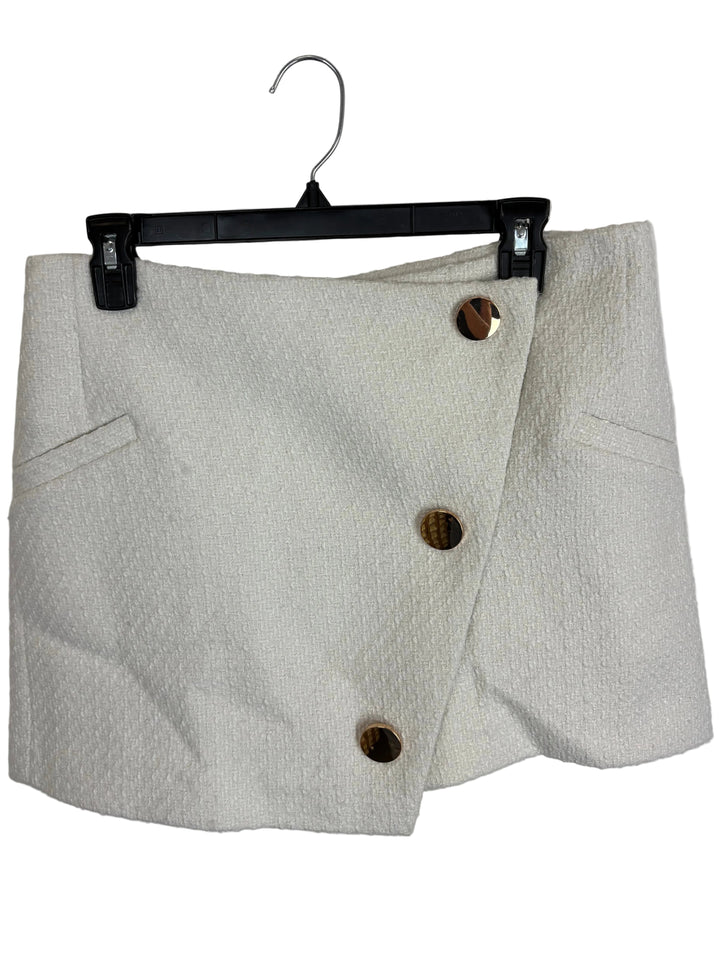 Ivory Textured Skirt - Size 8/10, 14/16