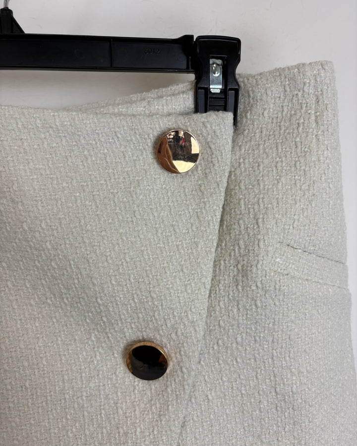 Ivory Textured Skirt - Size 8/10, 14/16