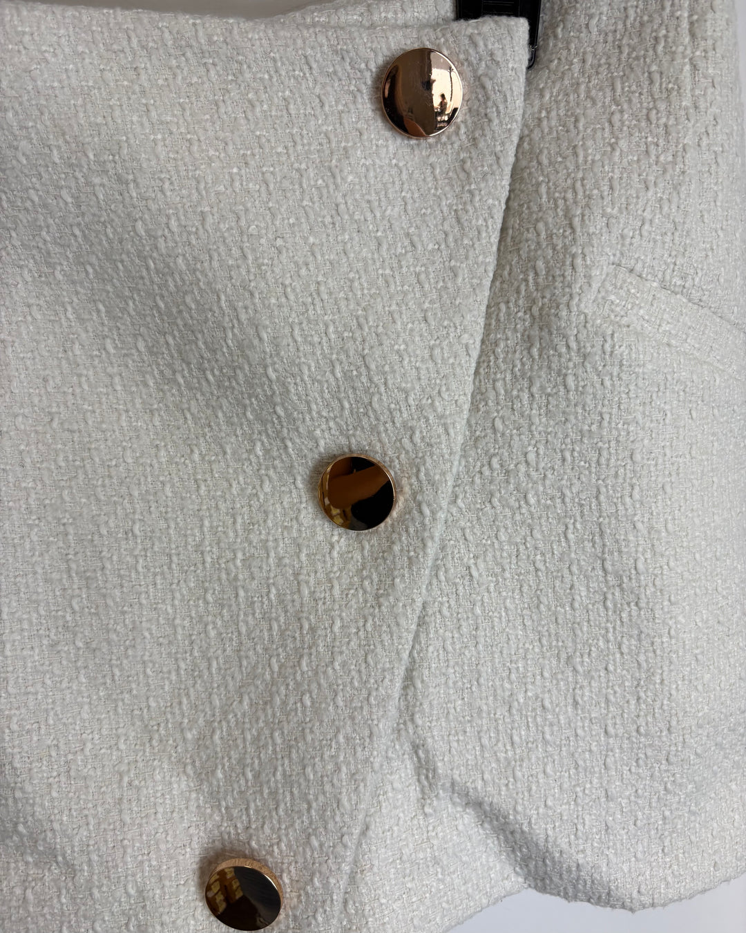 Ivory Textured Skirt - Size 8/10, 14/16