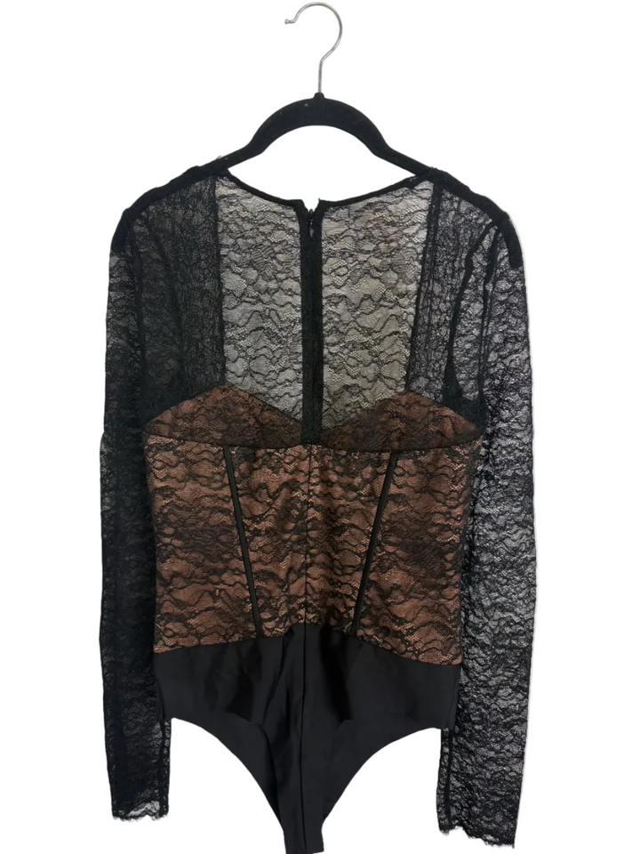 Black Lace Corset Bodysuit – Size 8/10