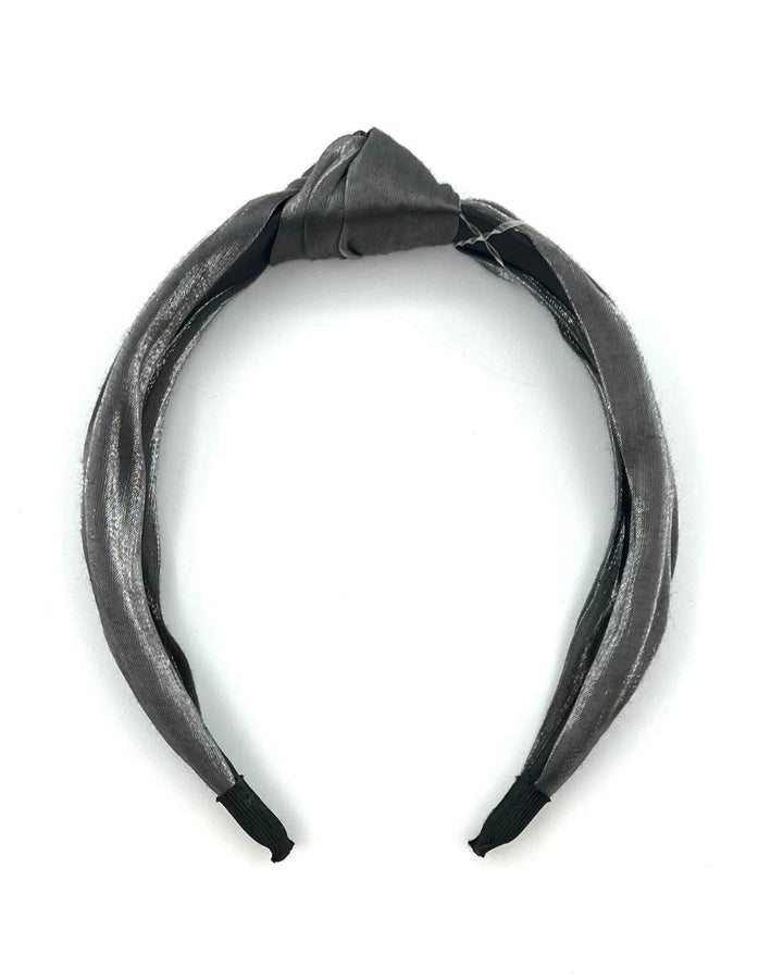 Metallic Dark Grey Knot Headband
