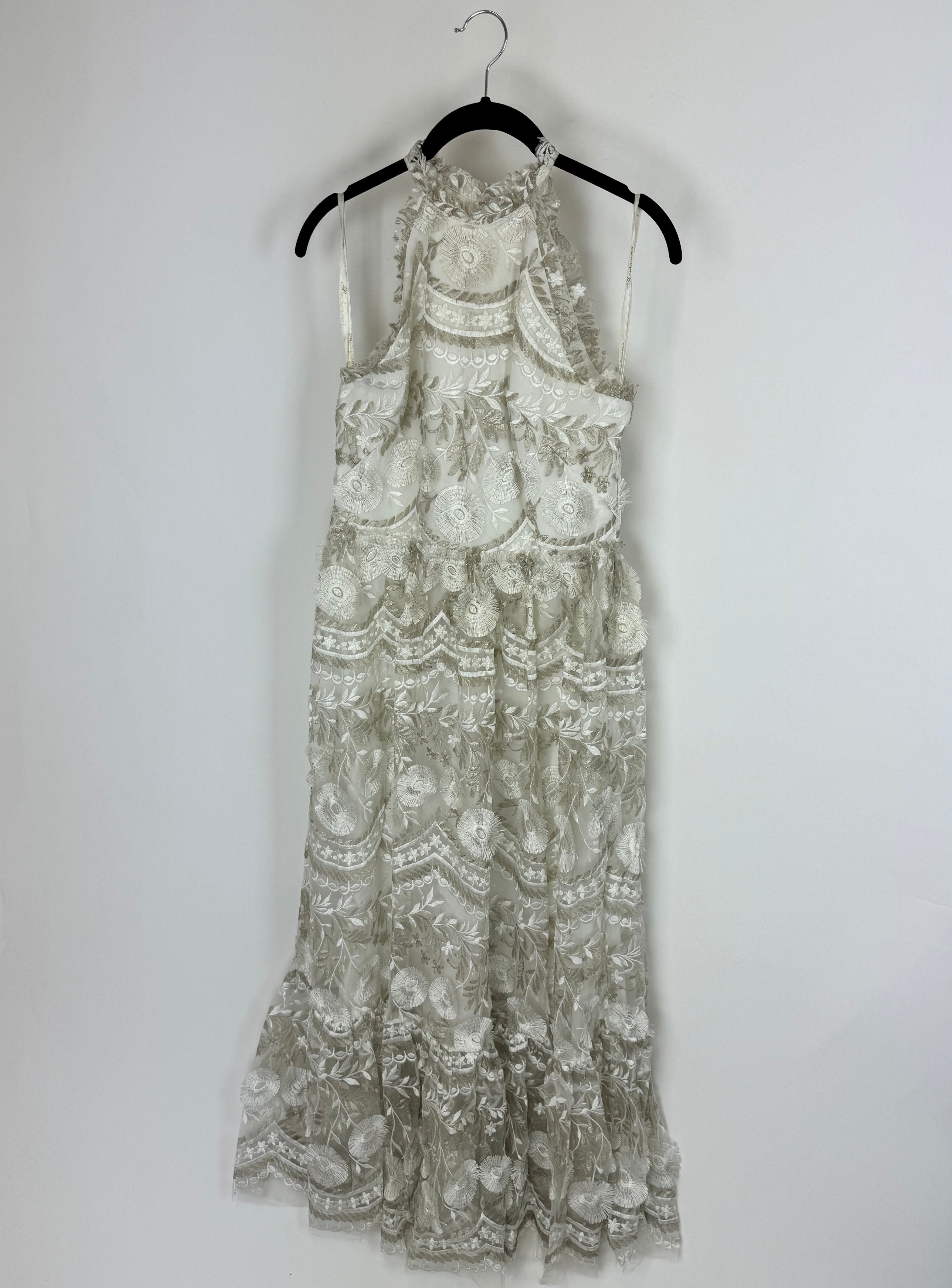 White sheer floral dress hotsell