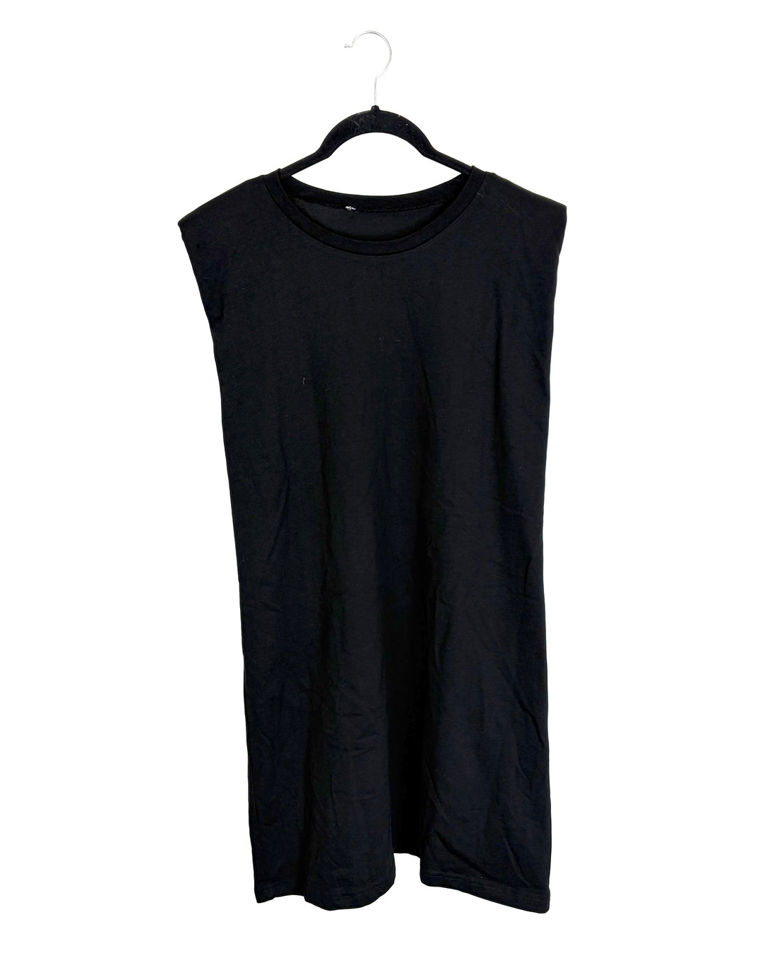 Black Shoulder Pad Shirt Dress - Size 12/14