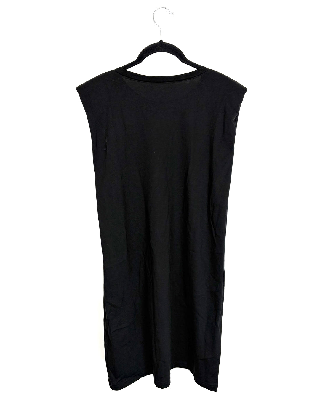 Black Shoulder Pad Shirt Dress - Size 12/14