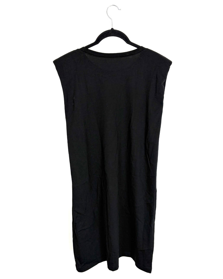 Black Shoulder Pad Shirt Dress - Size 12/14