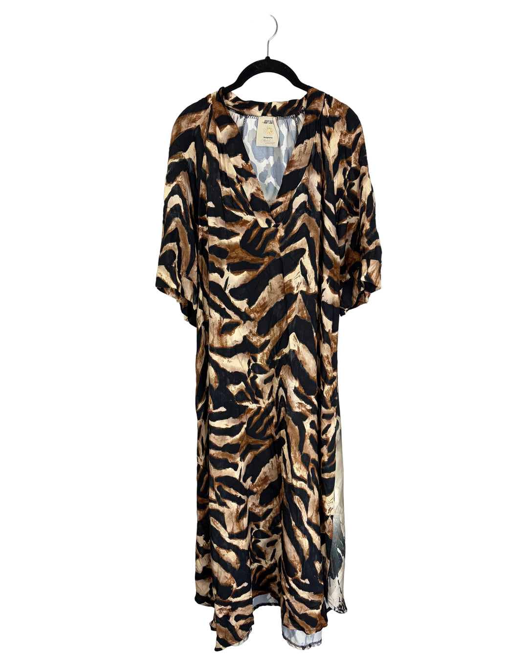 Brown Animal Print Graphic Dress - Size 12/14