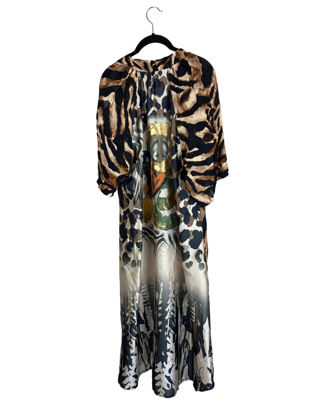 Brown Animal Print Graphic Dress - Size 12/14