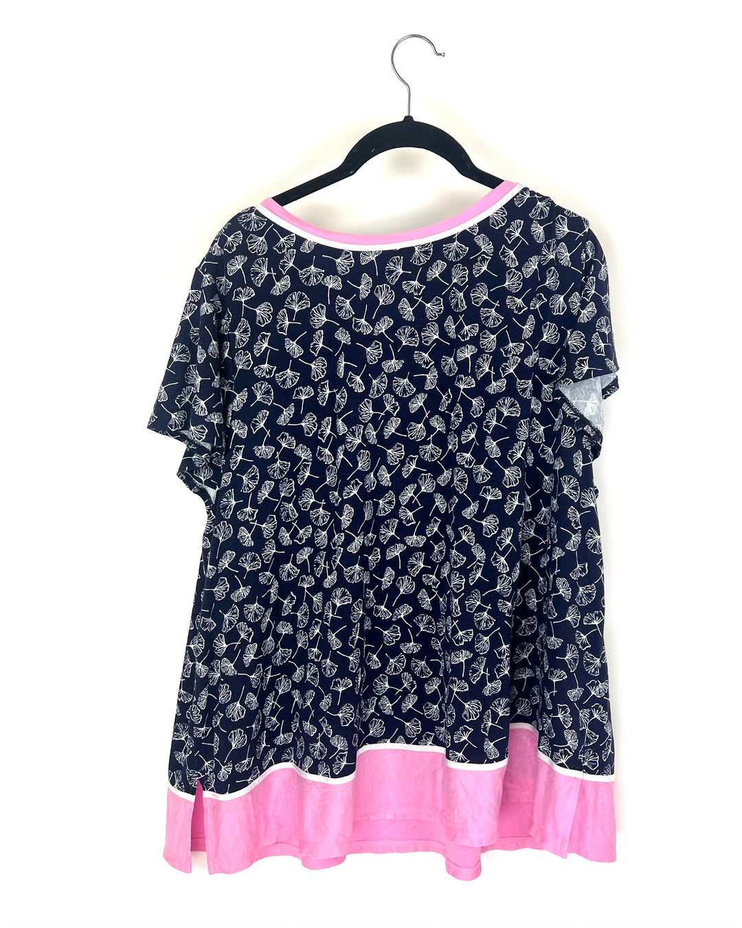 Pink, Blue And White Floral Sleep Shirt - 1X