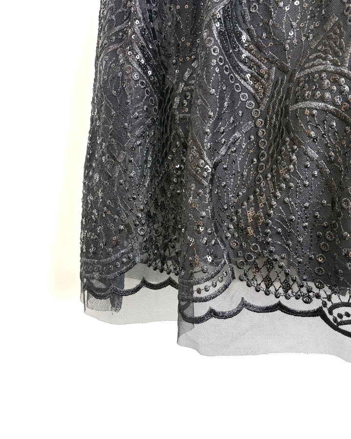 Black Lace Sequin Dress  - Size 4