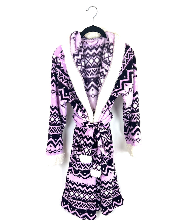 Purple Abstract Print Robe - Small
