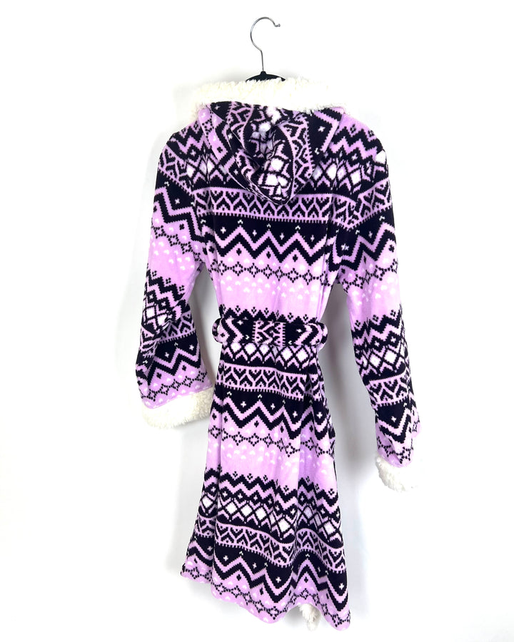 Purple Abstract Print Robe - Small
