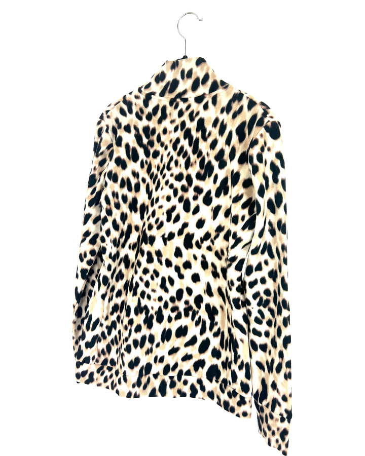 Leopard Print Zip Up - Size 2/4