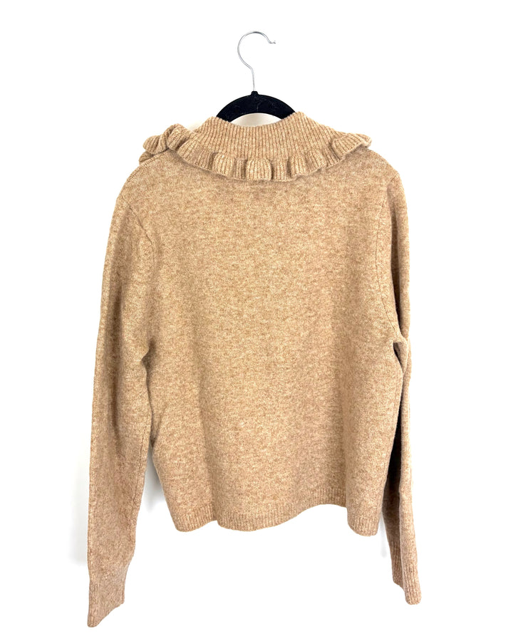 Tan Ruffle Sweater - Size 6/8