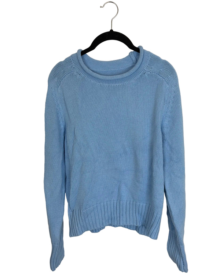 Sky Blue Mock-neck Sweater - Size 6/8