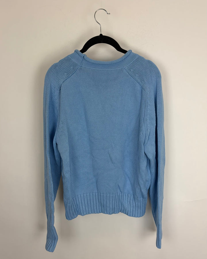 Sky Blue Mock-neck Sweater - Size 6/8