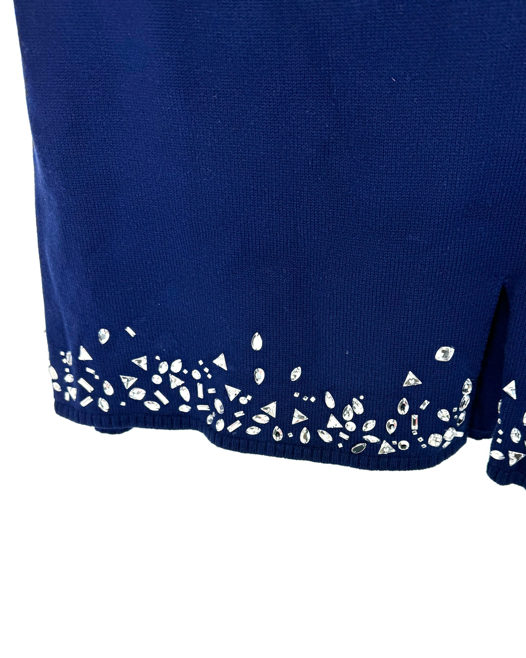 Navy Blue Knit Mini Skirt - Size 2-4