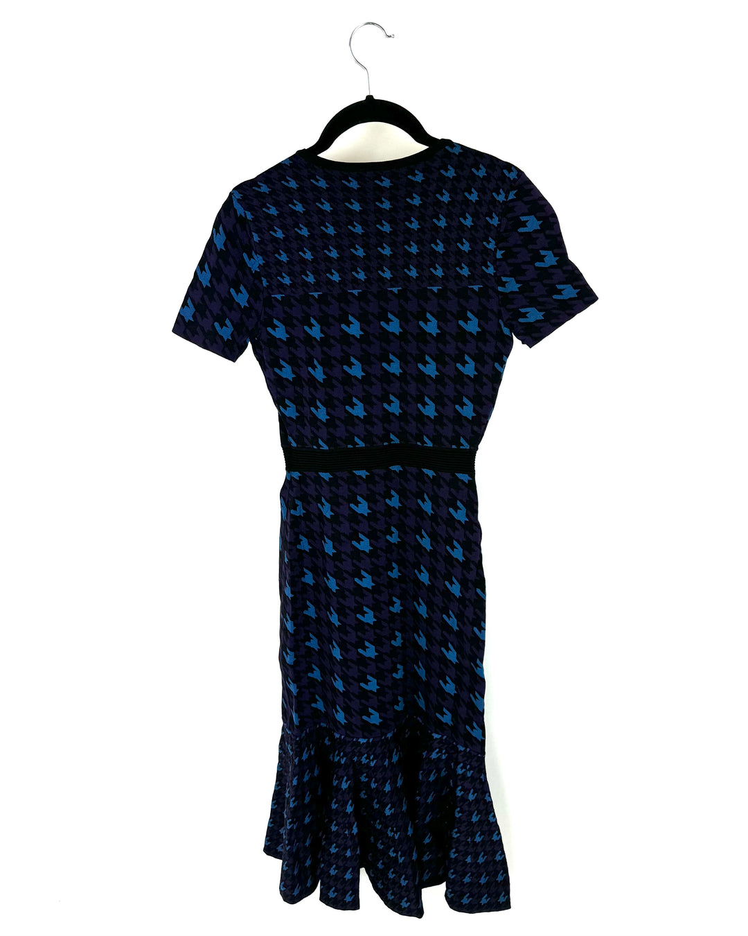 Black Houndstooth Knit Midi Dress - Extra Small